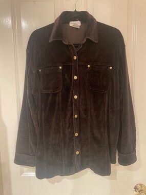 Jones New York Chocolate Brown Velvet Top